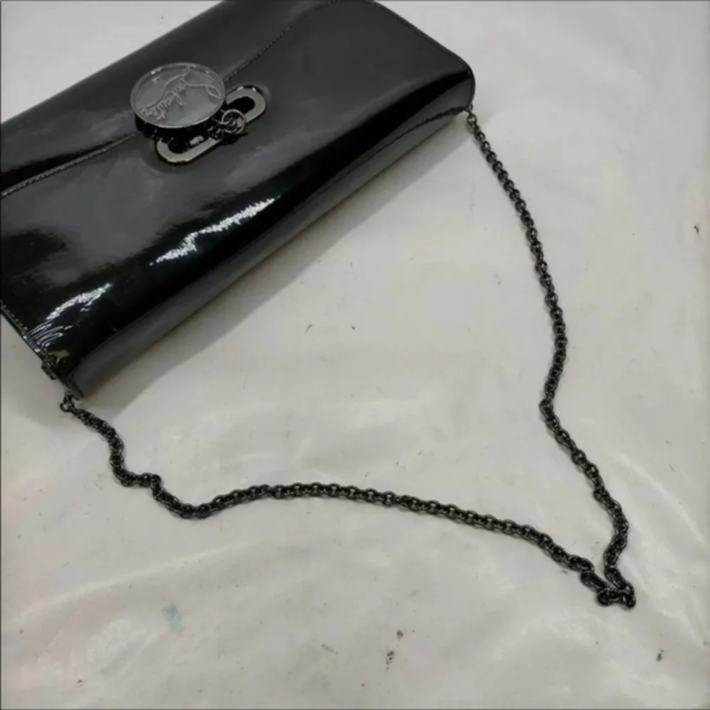 Christian Louboutin Riviera Black Patent Leather Clutch